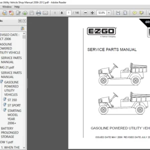 EZGO ST 350 Gas Utility Vehicle Shop Manual 2006 - 2012 - PDF DOWNLOAD