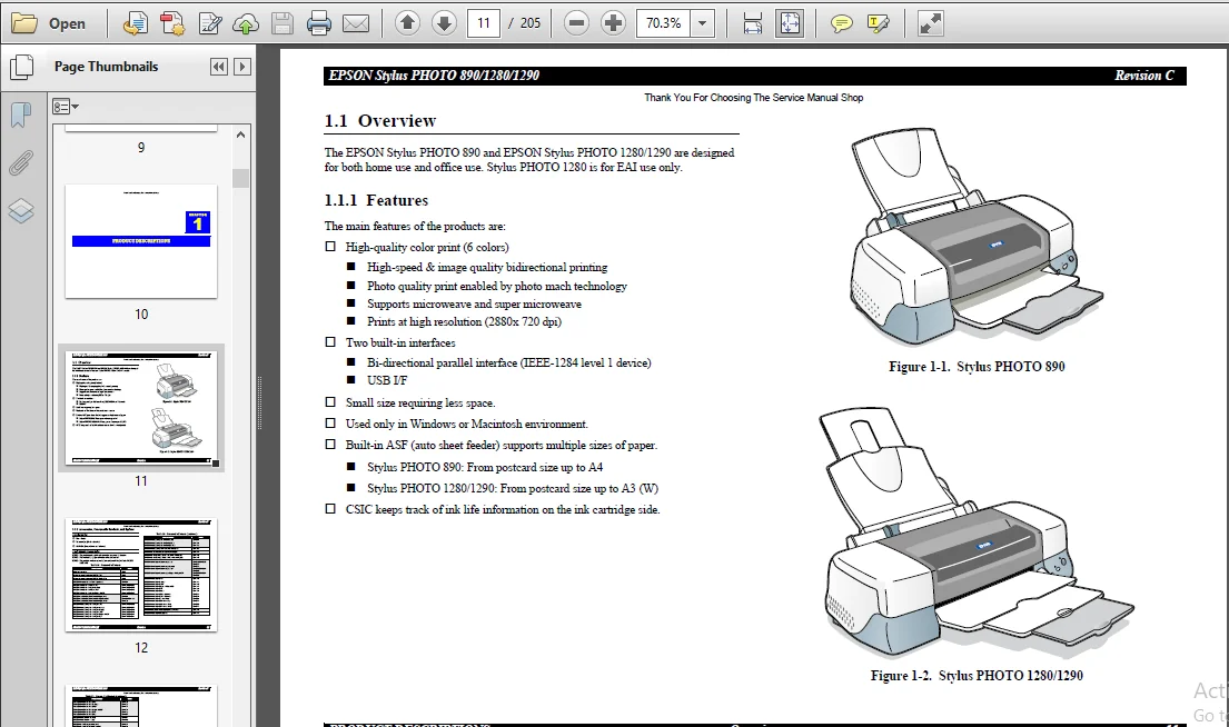 Epson Stylus Photo 890 1280 1290 Service Maintenance Error Rescue Kit - PDF Download - Image 2