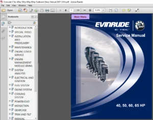 Evinrude E Tec 40hp 50hp 60hp 65hp Outboard Shop Manual 2007 - 2014 - PDF DOWNLOAD