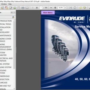 Evinrude E Tec 40hp 50hp 60hp 65hp Outboard Shop Manual 2007 - 2014 - PDF DOWNLOAD