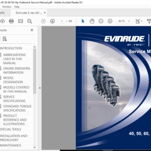 Evinrude E-tec 40 50 60 65 Hp Outboard Service Manual - PDF Download