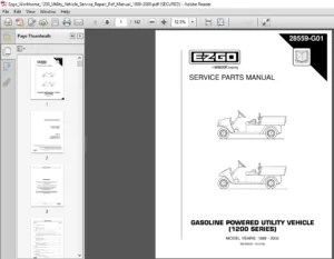 Ezgo Workhorse 1200 Utility Vehicle Service Repair Manual 1999 - 2000 - PDF DOWNLOAD