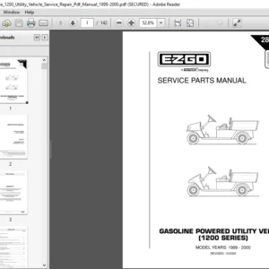 Ezgo Workhorse 1200 Utility Vehicle Service Repair Manual 1999 - 2000 - PDF DOWNLOAD
