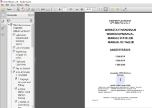Fendt F 390 395 GTA GHA Tractor Shop Manual - PDF DOWNLOAD
