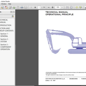 Fiat Hitachi EX135 Excavator (3 Manual Set) Shop Manual + Technical Manual +Troubleshooting Manual - PDF DOWNLOAD