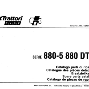 Fiat 880 Dt-5 Parts Catalog Manual - PDF DOWNLOAD