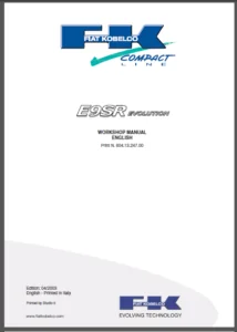 Fiat Kobelco E9sr Mini Crawler Excavator Service Manual PDF Download