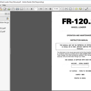 Fiatallis FR120 FR120 2 Wheel Loader Shop Manual - PDF DOWNLOAD