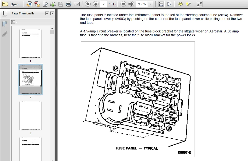 Ford Aerostar 1992 - 1997 Service Repair Workshop Manual - PDF DOWNLOAD - Image 2