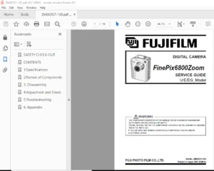 Fujifilm Fuji Finepix 6800 Zoom Digital Camera Service Repair Manual - PDF Download