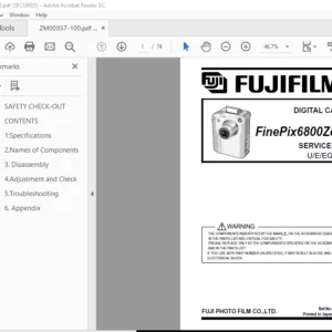 Fujifilm Fuji Finepix 6800 Zoom Digital Camera Service Repair Manual - PDF Download