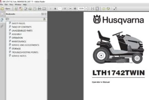 HUSQVARNA LTH1742 TWIN LTH1742 TWIN LAWN TRACTOR OPERATORS MANUAL - PDF DOWNLOAD