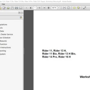 HUSQVARNA Rider 11  Rider 13 H Rider 11 Bio Rider 13 H Bio Rider 14 Pro Rider 16 H Service Manual - PDF DOWNLOAD