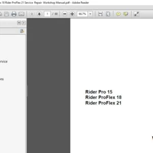HUSQVARNA Rider Pro 15 Rider ProFlex 18 Rider ProFlex 21 Service  Repair  Workshop Manual - PDF DOWNLOAD