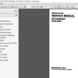 HYUNDAI MITSUBISHI S4K S6K EXCAVATOR ENGINE SERVICE MANUAL - PDF DOWNLOAD