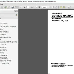 HYUNDAI YANMAR 4TNE94 4TNE98 4TNE106 INDUSTRIAL ENGINE SERVICE  REPAIR WORKSHOP MANUAL - DOWNLOAD
