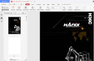 Hanix H36C Mini Excavator Service and Parts Manual - PDF Download
