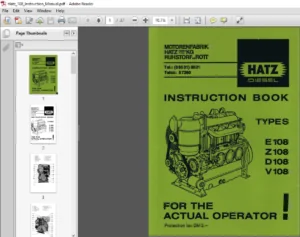 Hatz 108 Instruction Manual - PDF DOWNLOAD