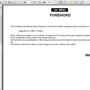 Hino J08e t1 Engine Service Manual - PDF Download