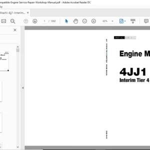 Hitachi 4jj1 Interim Tier 4 Compatible Engine Service Repair Manual - PDF Download