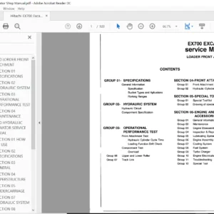 Hitachi EX700 Excavator Service Repair Manual - PDF Download