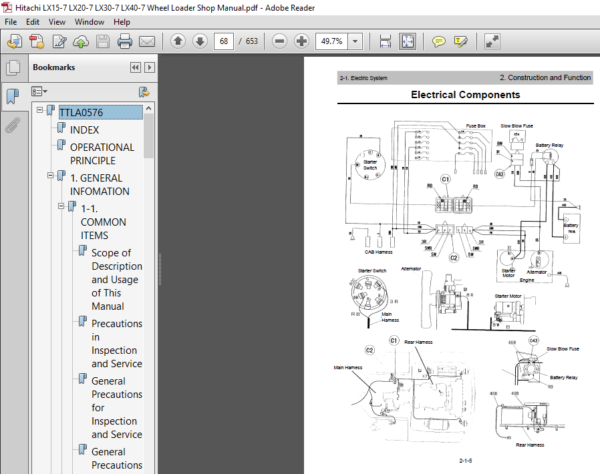 Hitachi Lx15-7 Lx20-7 Lx30-7 Lx40-7 Wheel Loader Shop Manual - Pdf 