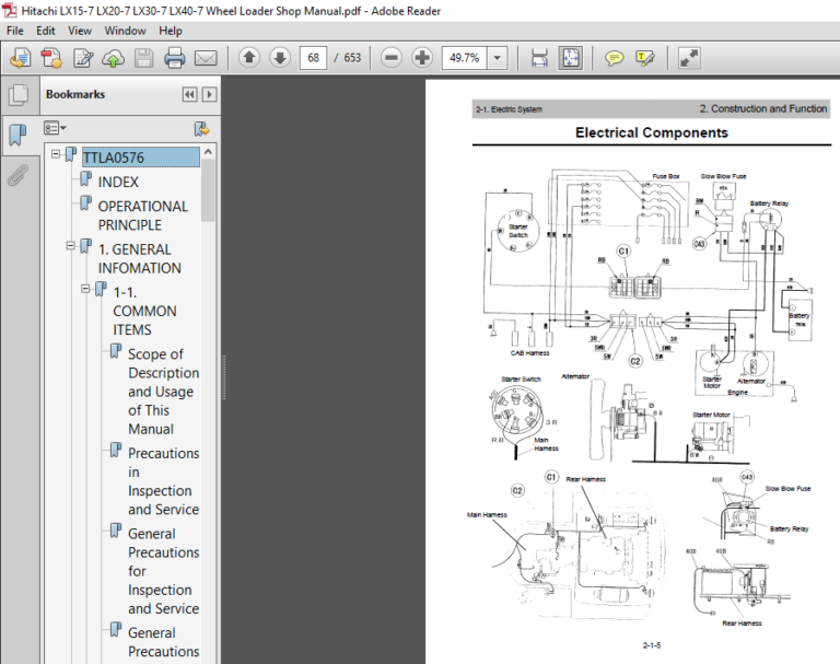 Hitachi LX15-7 LX20-7 LX30-7 LX40-7 Wheel Loader Shop Manual - PDF ...