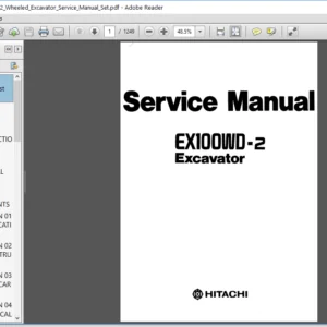 Hitachi Ex100wd-2 Excavator Service Manual - PDF Download