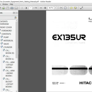 Hitachi Ex135ur Excavator Equipment Parts Catalog Manual - PDF DOWNLOAD