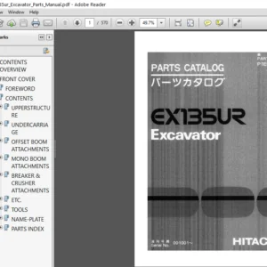 Hitachi Ex135ur Excavator Parts Manual - PDF DOWNLOAD