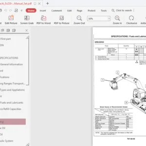 Hitachi Ex220 3 Ex220lc 3 Excavator Service Repair Technical Manual Set - PDF Download