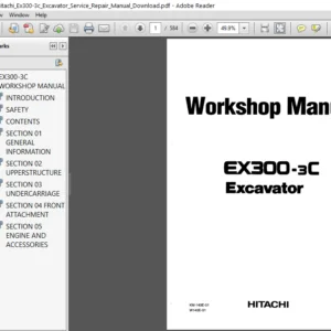 Hitachi Ex300 3c Excavator Service Repair Manual - PDF DOWNLOAD