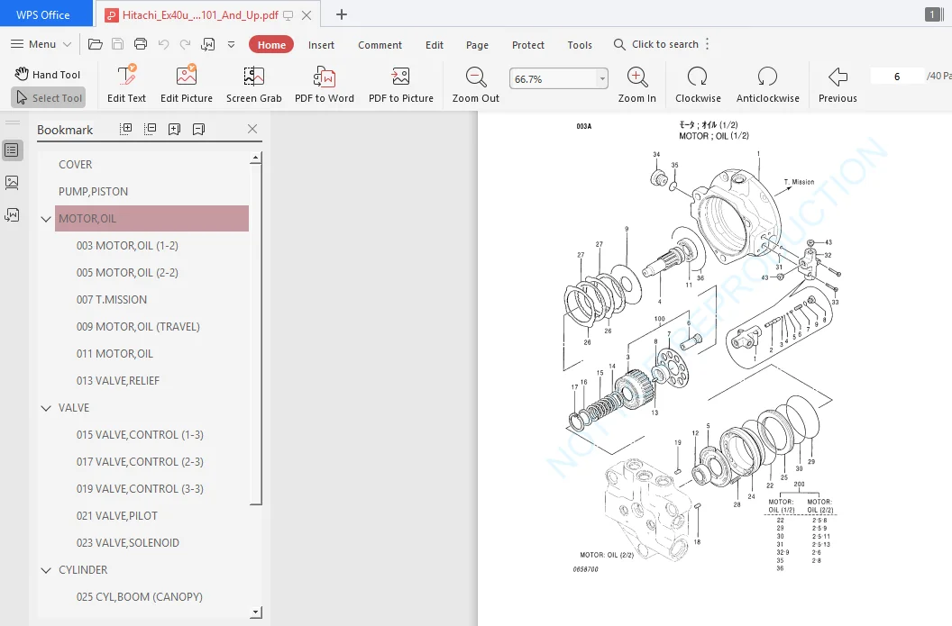 Hitachi Ex40u Excavator Equipment Components Parts Catalog Manual Serial Number 000101 And Up - PDF DOWNLOAD - Image 3