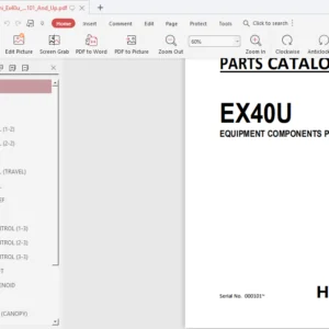 Hitachi Ex40u Excavator Equipment Components Parts Catalog Manual Serial Number 000101 And Up - PDF DOWNLOAD