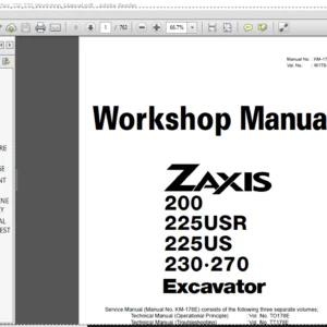 Hitachi Zaxis Zx200 225usr 225us 230 270 Workshop Manual - PDF Download