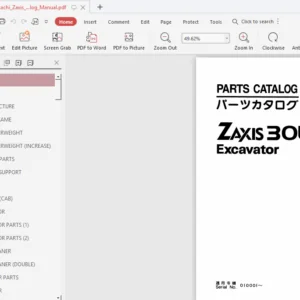 Hitachi Zaxis Zx30u-2 Excavator Parts Catalog Manual - PDF DOWNLOAD