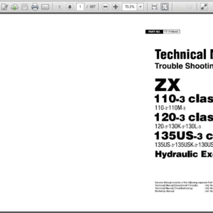 Hitachi Zaxis Zx 120-3 Excavator Service Manual - PDF DOWNLOAD