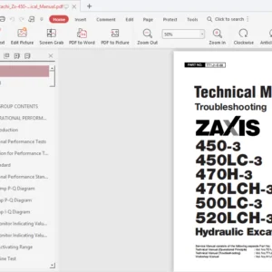 Hitachi Zx 450 3 450 470 500 Zaxis Technical Manual - PDF Download