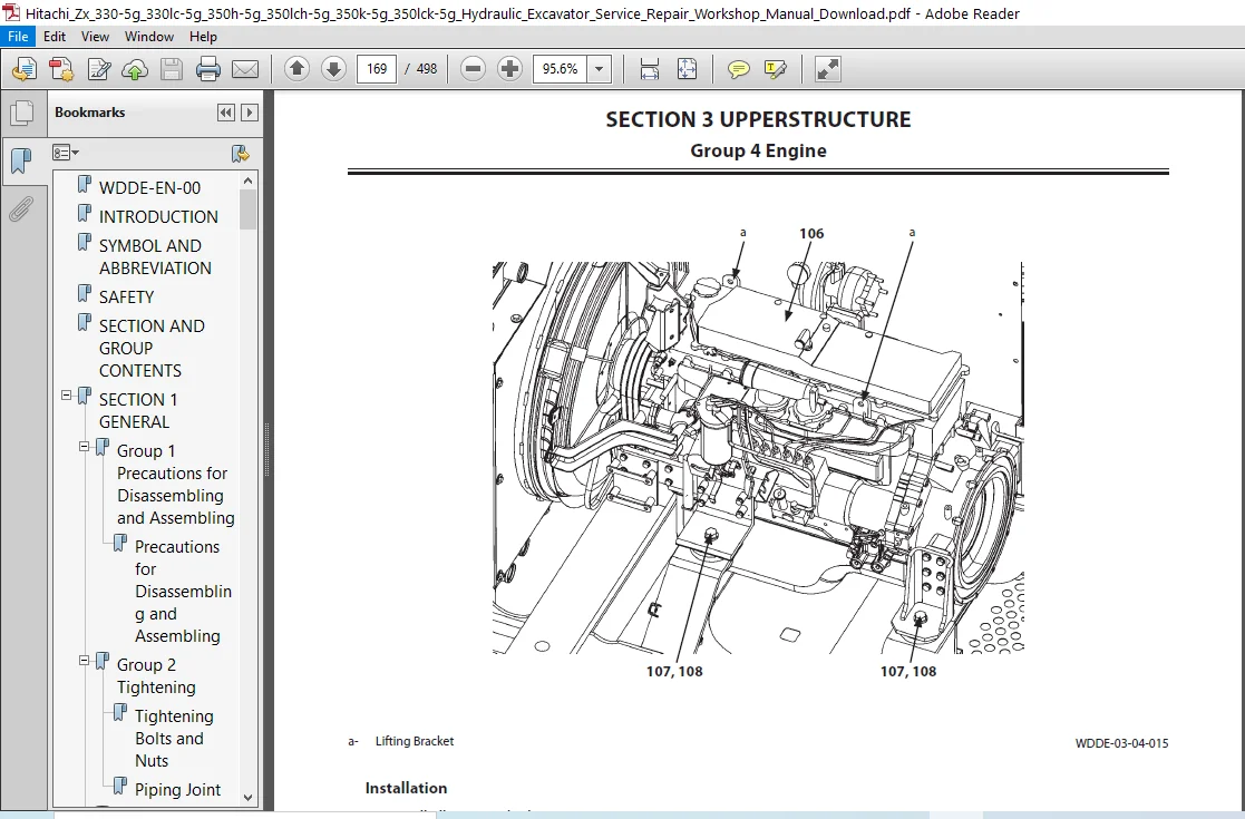 Hitachi Zx 330-5g 330lc-5g 350h-5g 350lch-5g 350k-5g 350lck-5g Hydraulic Excavator Service Manual Download - Image 2