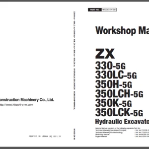 Hitachi ZX 330-5G 330LC-5G 350H-5G 350LCH-5G 350K-5G 350LCK-5G Hydraulic Excavator Service Manual - PDF DOWNLOAD