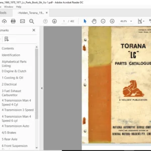 Holden Torana 1969,1970,1971 Lc Parts Book Gtr Xu-1 - PDF Download