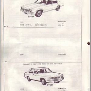 Holden Torana Lh SLR5000 L34 High Output Spare Parts Catalog Manual - PDF Download