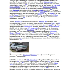 Holden Torana Lh Lx Uc Slr5000 Ss Information Manual - PDF DOWNLOAD