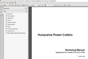 Husqvarna Power Cutters models 371K and 3120K  Workshop Service Manual Supplement - PDF DOWNLOAD