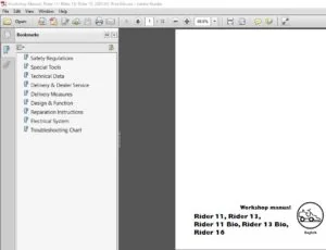 Husqvarna Rider 11 Rider 13 Rider 11 Bio Rider 13 Bio Rider 16 Service Repair Workshop Manual - PDF DOWNLOAD