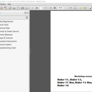 Husqvarna Rider 11 Rider 13 Rider 11 Bio Rider 13 Bio Rider 16 Service Repair Workshop Manual - PDF DOWNLOAD