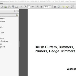 Husqvarna Service Manual Models - 265 250 240/245 225 / 232 / 235 / 240 RBD 122 32 Mondo 235 P 225 H 60 / 225 H 75 - Brush Cutters, Trimmers, Pruners, Hedge Trimmers DOWNLOAD !!