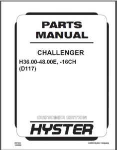 Hyster D117 (H36.00-48.00E, H36.00-H48.00E-16CH) Forklift Parts Manual - PDF Download