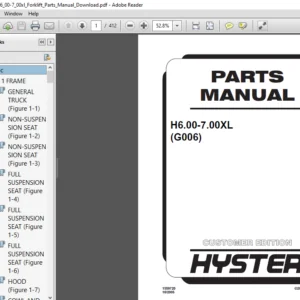 Hyster G006  (H6.00-7.00xl ) Forklift Parts Manual - PDF DOWNLOAD