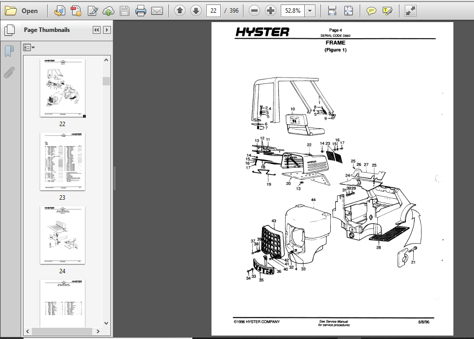 Hyster Spacesaver D002 S30e S40e S50e S60es Forklift Parts Manual  PDF Download ~ HeyDownloads 